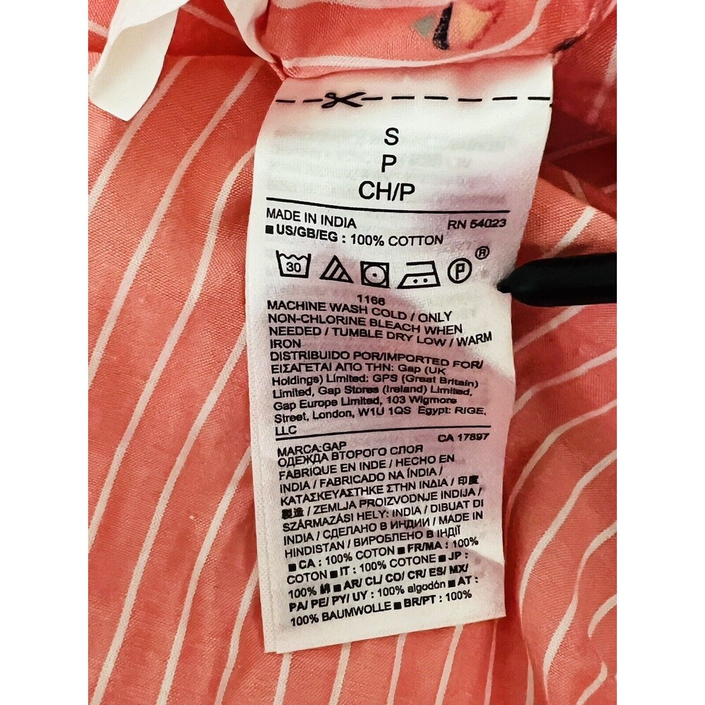 Gap Boyfriend Popover Shirt With Multi Color Arrows Print Size S Small - Picture 12 of 13